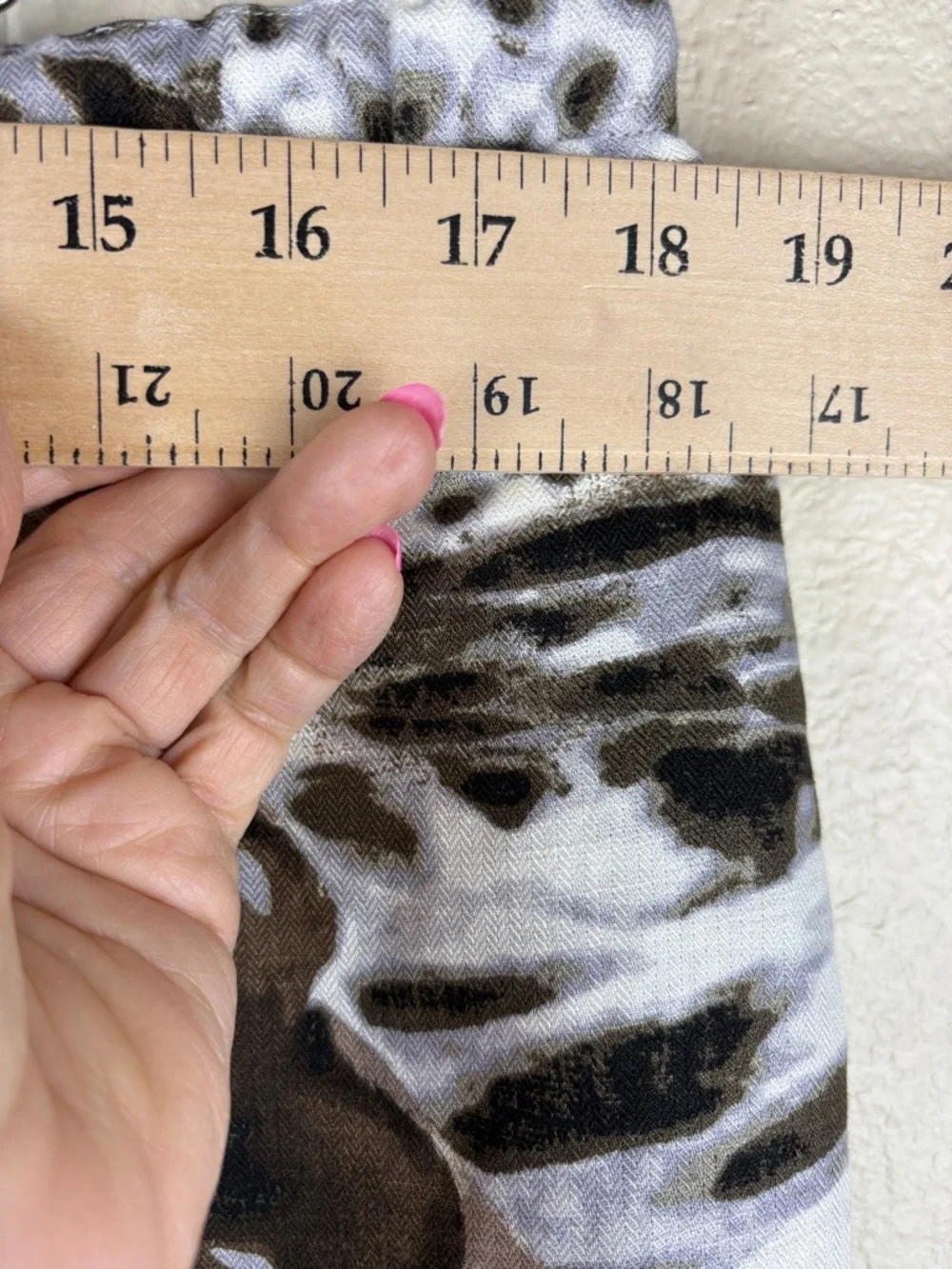 Chico's Linen Blend Leopard Print Wide Leg Pants Drawstring Elastic Waist 3/Lge